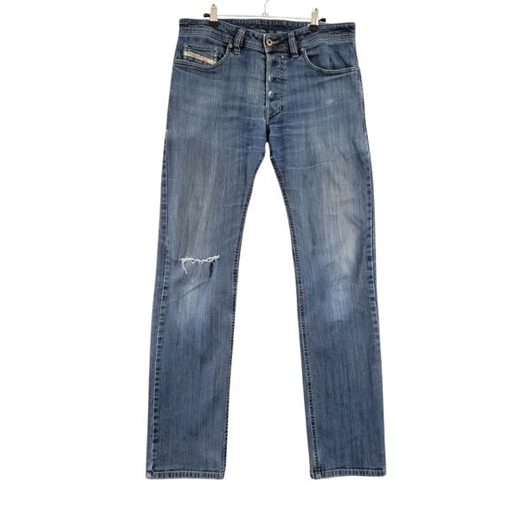 DIESEL SAFADO Slim Straight Button Fly Denim Blue Jeans SIZE 32x32 ACTUAL 33x32 - Picture 1 of 15